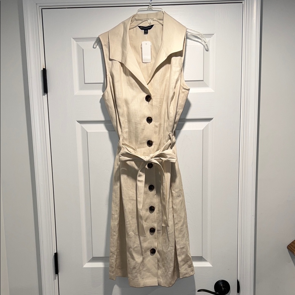 NWT Brooks Brothers Linen Sleeveless Button Down Dress, size 10